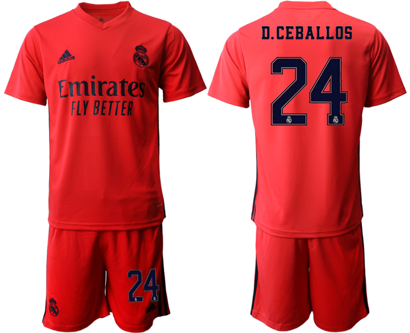 Men 2020-2021 club Real Madrid away #24 red Soccer Jerseys->real madrid jersey->Soccer Club Jersey